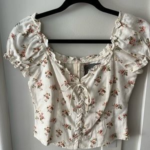 Reformation White floral top